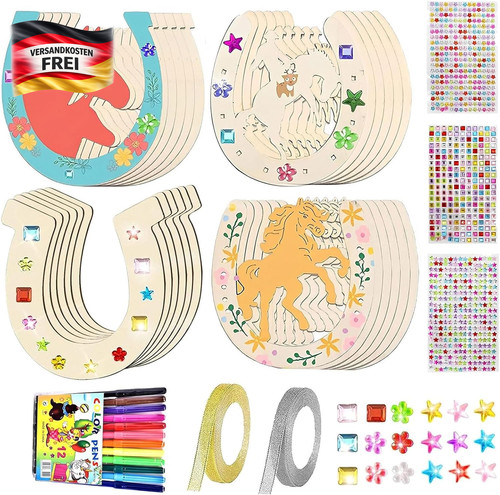 Holzhufeisen set für diy - holzhufeisen,